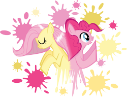 Size: 8661x6700 | Tagged: safe, artist:medio-cre, fluttershy, pinkie pie, earth pony, pegasus, pony, absurd resolution, female, mare