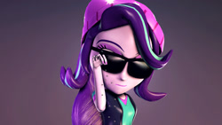 Size: 1920x1080 | Tagged: safe, artist:flushthebatsanta, starlight glimmer, equestria girls, 3d, beanie, glasses, hat, meme, salt bae, source filmmaker, sunglasses