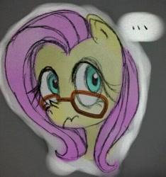 Size: 416x445 | Tagged: safe, fluttershy, pegasus, pony, flutter-nerd, flutternerd, scrunchy face, solo