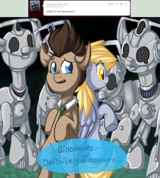 Size: 848x942 | Tagged: safe, artist:buljong, derpy hooves, doctor whooves, cyborg, pegasus, pony, ask, ask doctor whooves, cyberman, cybus cyberman, female, mare, necktie