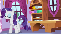 Size: 1366x768 | Tagged: safe, rarity, pony, unicorn, rarity takes manehattan, implication, solo, thread