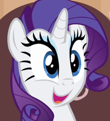 Size: 600x661 | Tagged: safe, rarity, pony, unicorn, female, happiness, mare, purple mane, smiling, solo, white coat