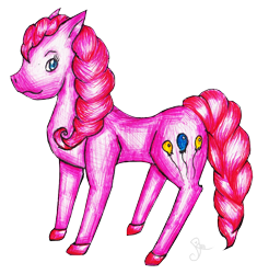 Size: 792x844 | Tagged: safe, artist:piichixchan, pinkie pie, earth pony, pony, female, mare, pink coat, pink mane, solo, traditional art