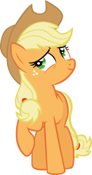 Size: 525x1000 | Tagged: safe, artist:ebontopaz, applejack, earth pony, pony, looking back, raised hoof, simple background, smiling, solo, transparent background, vector