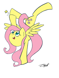 Size: 1500x2000 | Tagged: safe, artist:cresentbladedbrony, fluttershy, pegasus, pony, female, handstand, mare, solo