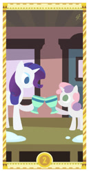 Size: 400x775 | Tagged: safe, artist:janeesper, rarity, sweetie belle, pony, unicorn, tarot card, two of cups, two of hearts