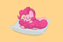 Size: 1620x1080 | Tagged: safe, artist:lomeo, pinkie pie, earth pony, pony, cute, pillow, sleeping, solo, tail pillow