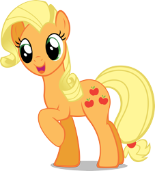 Size: 3362x3709 | Tagged: safe, artist:drewdini, applejack, earth pony, pony, alternate hairstyle, mane swap, rarity hair, simple background, solo, transparent background, vector