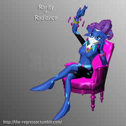 Size: 1024x1024 | Tagged: safe, artist:the regressor, radiance, rarity, equestria girls, power ponies (episode), 3d, chair, hilarious in hindsight, humanized, power ponies, sitting, solo