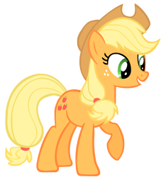 Size: 2000x2200 | Tagged: safe, artist:shelmo69, applejack, earth pony, pony, simple background, solo, transparent background, vector