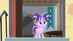 Size: 1920x1080 | Tagged: safe, screencap, starlight glimmer, pony, unicorn, the cutie re-mark, crying, female, filly, frown, pigtails, sad, sad face, sadlight glimmer, solo