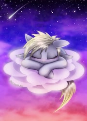 Size: 759x1053 | Tagged: safe, artist:shaadorian, derpy hooves, pegasus, pony, cloud, cloudy, female, mare, solo