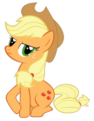 Size: 3100x4000 | Tagged: safe, artist:sirleandrea, applejack, earth pony, pony, lidded eyes, looking at you, simple background, sitting, solo, transparent background, vector