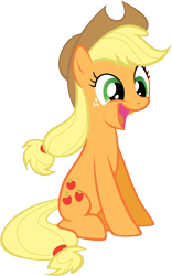 Size: 4000x6425 | Tagged: safe, artist:blindcavesalamander, applejack, earth pony, pony, happy, simple background, sitting, smiling, solo, transparent background, vector