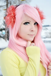 Size: 1024x1536 | Tagged: safe, artist:ciel-jaejay, fluttershy, human, clothes, cosplay, irl, irl human, photo, solo, sweater, sweatershy