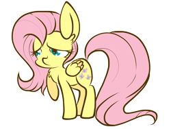 Size: 2048x1536 | Tagged: safe, artist:k-ouha, fluttershy, pegasus, pony, female, mare, pink mane, solo, yellow coat