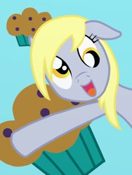 Size: 768x1024 | Tagged: safe, artist:o0vinylscratch0o, derpy hooves, pegasus, pony, female, mare, muffin, solo