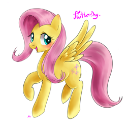 Size: 1700x1700 | Tagged: safe, artist:renokim, fluttershy, pegasus, pony, female, mare, pink mane, solo, yellow coat