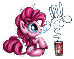 Size: 900x722 | Tagged: safe, artist:xioade, pinkie pie, earth pony, pony, drink, filly, soda, solo, straw