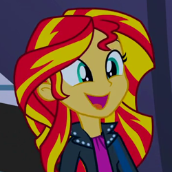 Size: 350x350 | Tagged: safe, screencap, sunset shimmer, equestria girls, rainbow rocks, cropped, cute, shimmerbetes, smiling, solo