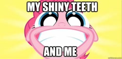 Size: 750x364 | Tagged: safe, artist:misterdavey, pinkie pie, earth pony, pony, image macro, smile hd, solo, the fairly oddparents