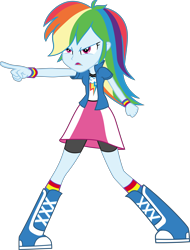 Size: 5160x6800 | Tagged: safe, artist:cantercoltz, derpibooru import, rainbow dash, equestria girls, movie magic, spoiler:eqg specials, absurd resolution, boots, clothes, compression shorts, female, rainbow socks, shoes, simple background, skirt, socks, solo, striped socks, transparent background, vector, wristband