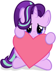 Size: 1162x1465 | Tagged: safe, artist:comfydove, starlight glimmer, pony, unicorn, cute, female, glimmerbetes, heart, holding, looking at you, mare, simple background, solo, transparent background