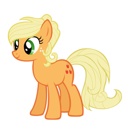 Size: 3000x3000 | Tagged: safe, artist:azure-vortex, applejack, earth pony, pony, alternate hairstyle, simple background, smiling, solo, transparent background, vector