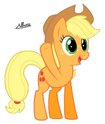 Size: 6900x8100 | Tagged: safe, artist:twiddlechimp, applejack, earth pony, pony, absurd resolution, simple background, solo, transparent background, vector, waving