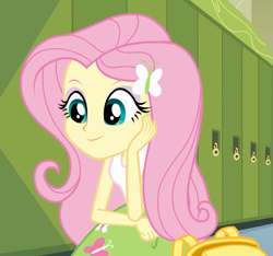 Size: 767x717 | Tagged: safe, screencap, fluttershy, equestria girls, equestria girls (movie), cropped, solo, thinking