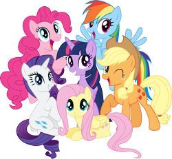 Size: 3241x3000 | Tagged: safe, artist:theshadowstone, derpibooru import, applejack, fluttershy, pinkie pie, rainbow dash, rarity, twilight sparkle, twilight sparkle (alicorn), alicorn, earth pony, pegasus, pony, unicorn, female, happy, mane six, mane six opening poses, mare