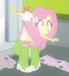 Size: 651x718 | Tagged: safe, screencap, fluttershy, equestria girls, equestria girls (movie), big crown thingy, cropped, crown, element of magic, ouch, solo