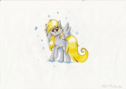 Size: 3507x2480 | Tagged: safe, artist:pumpkinkikile, derpy hooves, pegasus, pony, female, mare, muffin, solo