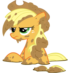 Size: 4000x4290 | Tagged: safe, artist:xgsymarley, applejack, earth pony, pony, mud, simple background, transparent background, vector