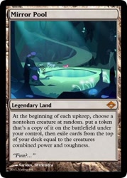 Size: 375x523 | Tagged: safe, artist:shirlendra, pinkie pie, earth pony, pony, cave, cave pool, land card, magic the gathering, mirror pool