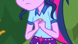Size: 853x480 | Tagged: safe, screencap, sci-twi, sunset shimmer, twilight sparkle, equestria girls, legend of everfree, animated, gif, head out of frame, holding hands, offscreen character