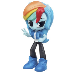 Size: 797x797 | Tagged: safe, derpibooru import, rainbow dash, better together, equestria girls, clothes, doll, equestria girls minis, irl, peace sign, photo, toy, vinyl, wingding eyes