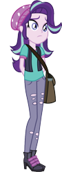 Size: 322x897 | Tagged: safe, artist:princessfireshiner, starlight glimmer, equestria girls, mirror magic, spoiler:eqg specials, arm behind back, bag, beanie, clothes, female, hat, simple background, solo, transparent background, vector