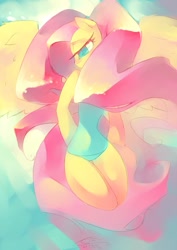 Size: 1000x1416 | Tagged: safe, artist:iopichio, fluttershy, pegasus, pony, female, mare, pink mane, solo, yellow coat