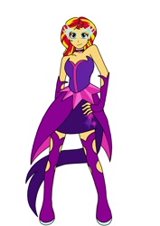 Size: 850x1200 | Tagged: safe, artist:linedraweer, midnight sparkle, sunset shimmer, equestria girls, clothes, commission, costume, halloween, halloween costume, solo