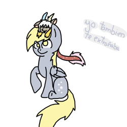 Size: 500x500 | Tagged: safe, artist:ask-derpyspanish, derpy hooves, discord, pegasus, pony, female, mare, spanish, translated in the comments, tumblr:ask-derpyspanish