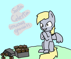 Size: 600x500 | Tagged: safe, artist:ask-derpyspanish, derpy hooves, pegasus, pony, female, mare, solo, spanish, translated in the comments, tumblr:ask-derpyspanish