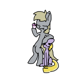 Size: 400x400 | Tagged: safe, artist:ask-derpyspanish, derpy hooves, dinky hooves, pegasus, pony, female, mare, tumblr:ask-derpyspanish