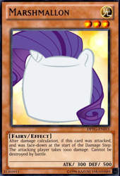 Size: 394x581 | Tagged: safe, rarity, card, marshmallon, marshmallow, meme, parody, pun, rarity is a marshmallow, yu-gi-oh!