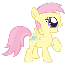 Size: 894x894 | Tagged: safe, artist:pageturner1988, edit, editor:jdueler11, cotton cloudy, fluttershy, fanfic:past sins, fanfic art, female, filly, foal, open mouth, raised hoof, recolor, simple background, solo, transparent background, vector