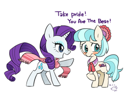 Size: 800x600 | Tagged: safe, artist:bartolomeus_, coco pommel, rarity, pony, unicorn, rarity takes manehattan, clothes, scarf