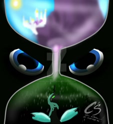 Size: 900x990 | Tagged: safe, artist:johnathon-matthews, queen chrysalis, changeling, changeling queen, canterlot, commission, cover art, deviantart watermark, fanfic, fanfic art, fanfic cover, obtrusive watermark, watermark