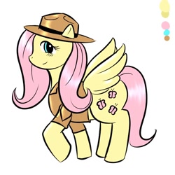 Size: 600x600 | Tagged: artist needed, safe, fluttershy, pegasus, pony, clothes, hat, solo