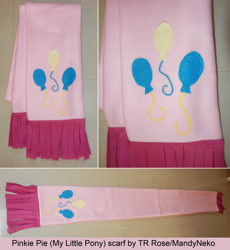 Size: 2000x2174 | Tagged: safe, artist:mandyneko, pinkie pie, clothes, craft, cutie mark, no pony, scarf