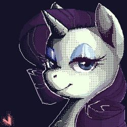 Size: 300x300 | Tagged: safe, artist:moobuttt, rarity, pony, unicorn, lowres, oekaki, profile, solo